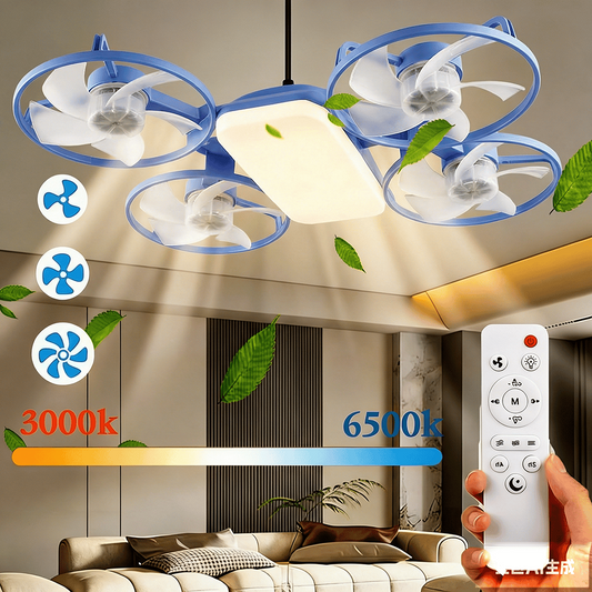 [Flash Sale ]✨ Drone-Style LED Ceiling Fan Light – Modern Lighting & Airflow in One