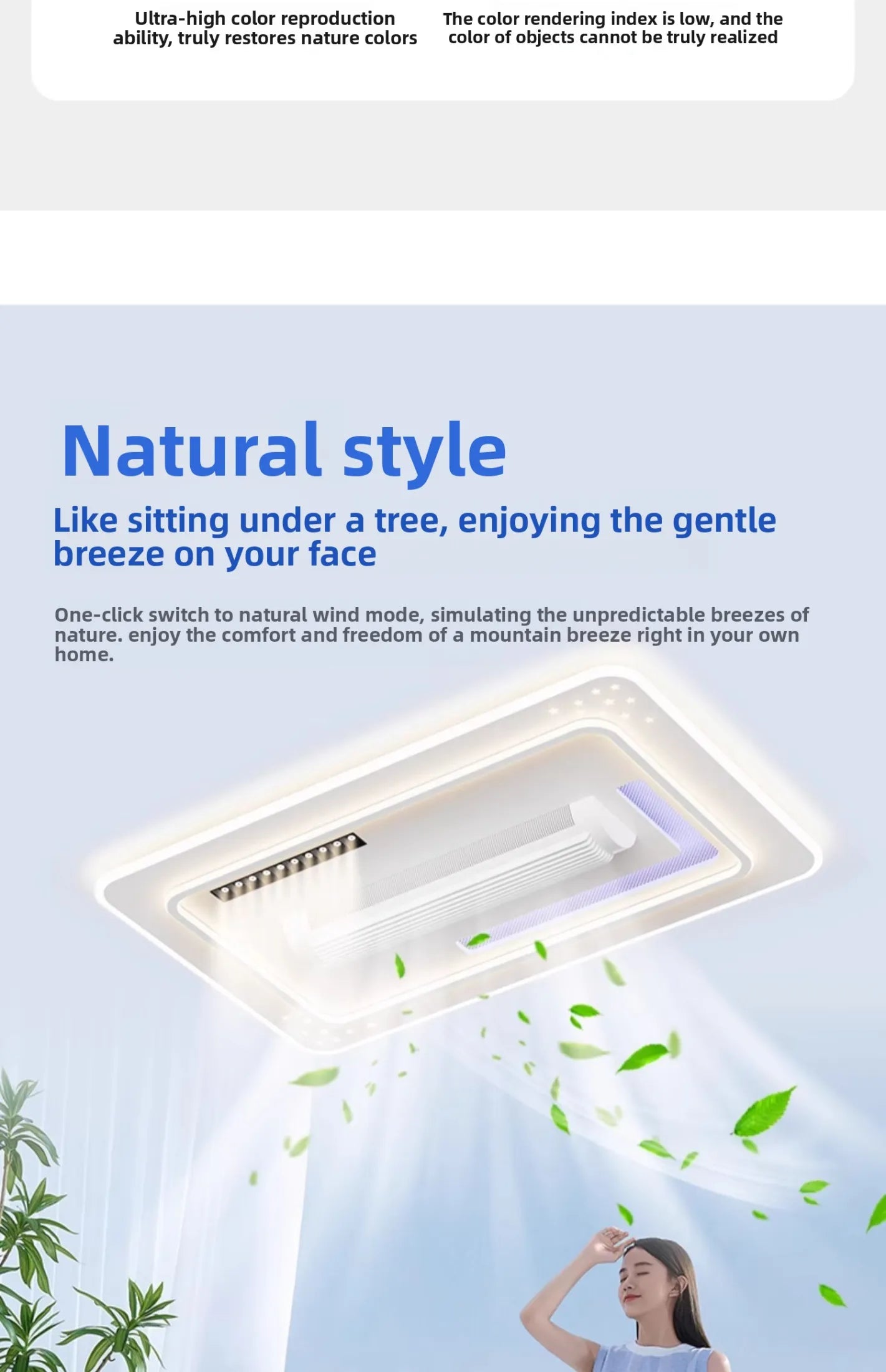 Smile | Bladeless Integrated Smart Fan Light Ceiling Mounted