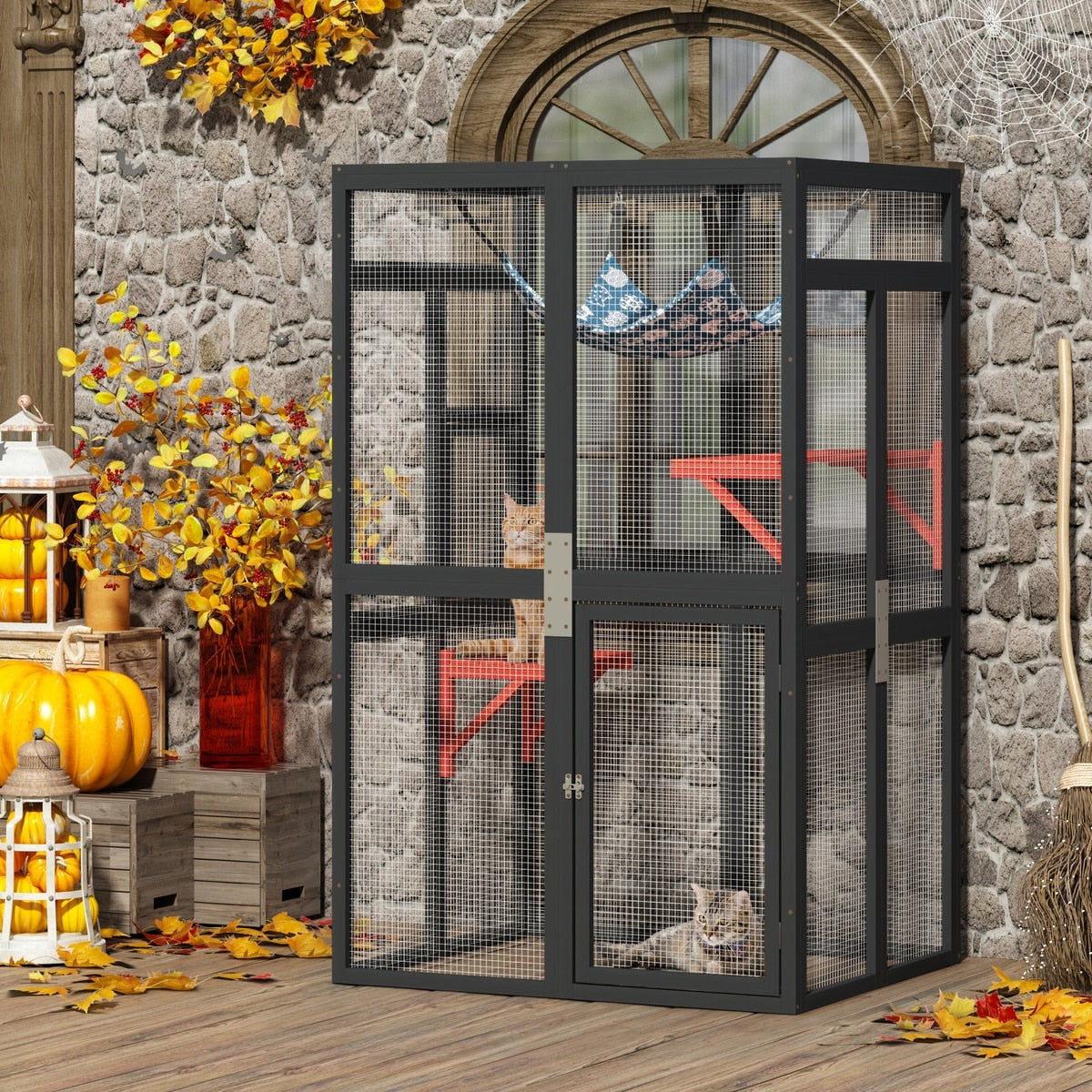 💥[FLASH SALE]⭐ [Limited supply] ⭐Free Shipping ⭐ Coziwow Catio Outdoor Cat Playpen, Black, Medium💥