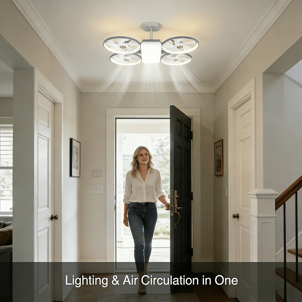 [Flash Sale ]✨ Drone-Style LED Ceiling Fan Light – Modern Lighting & Airflow in One