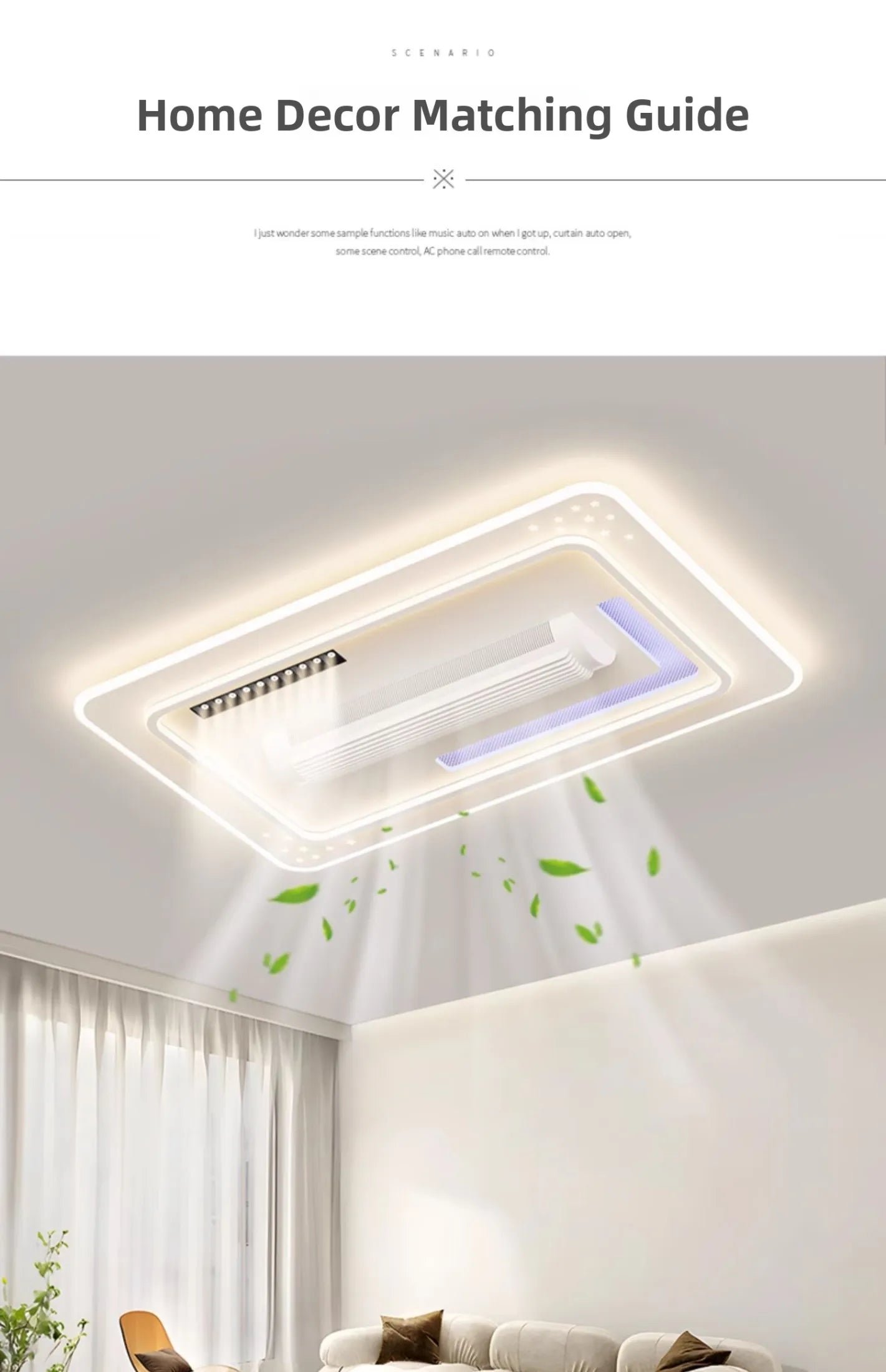 Smile | Bladeless Integrated Smart Fan Light Ceiling Mounted