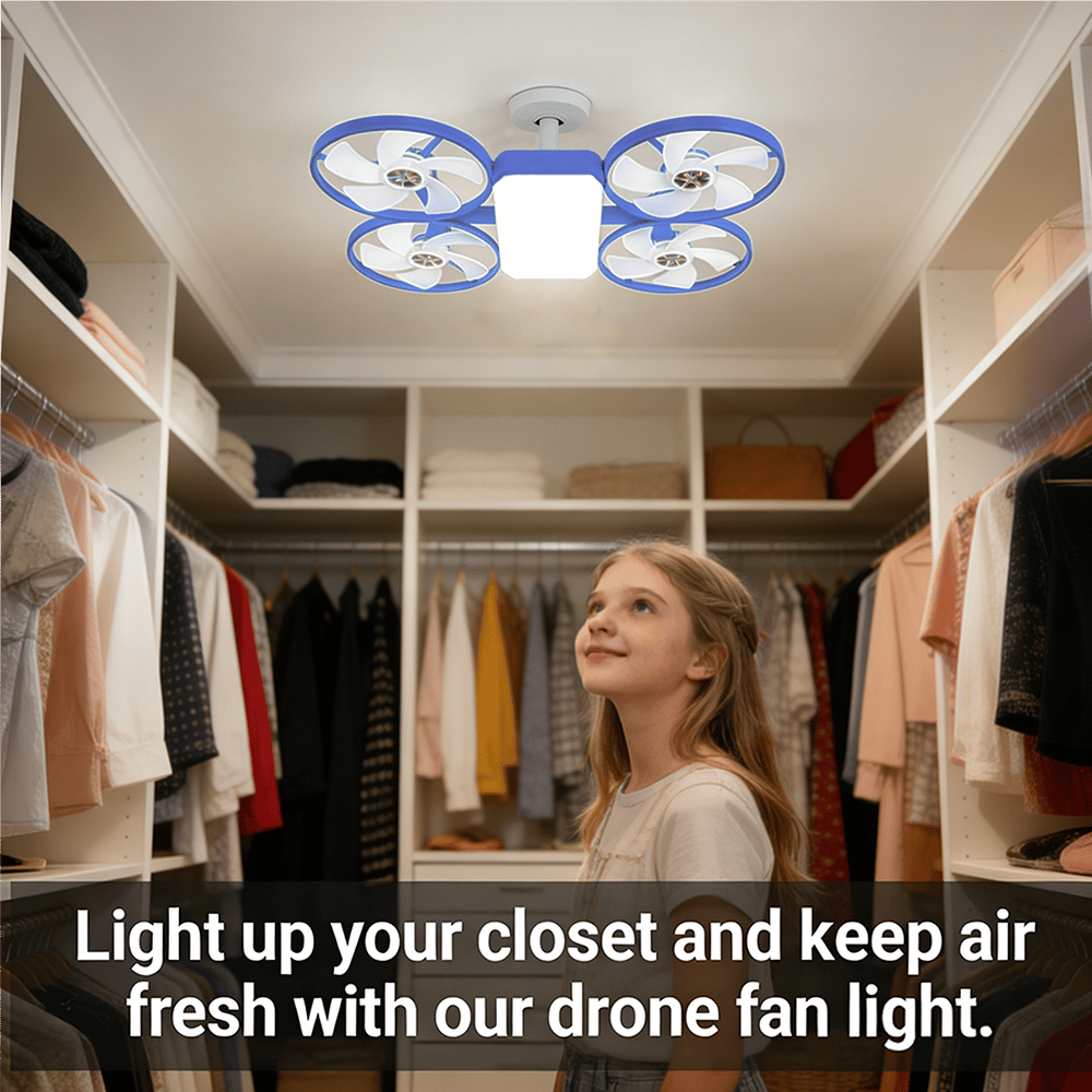 [Flash Sale ]✨ Drone-Style LED Ceiling Fan Light – Modern Lighting & Airflow in One