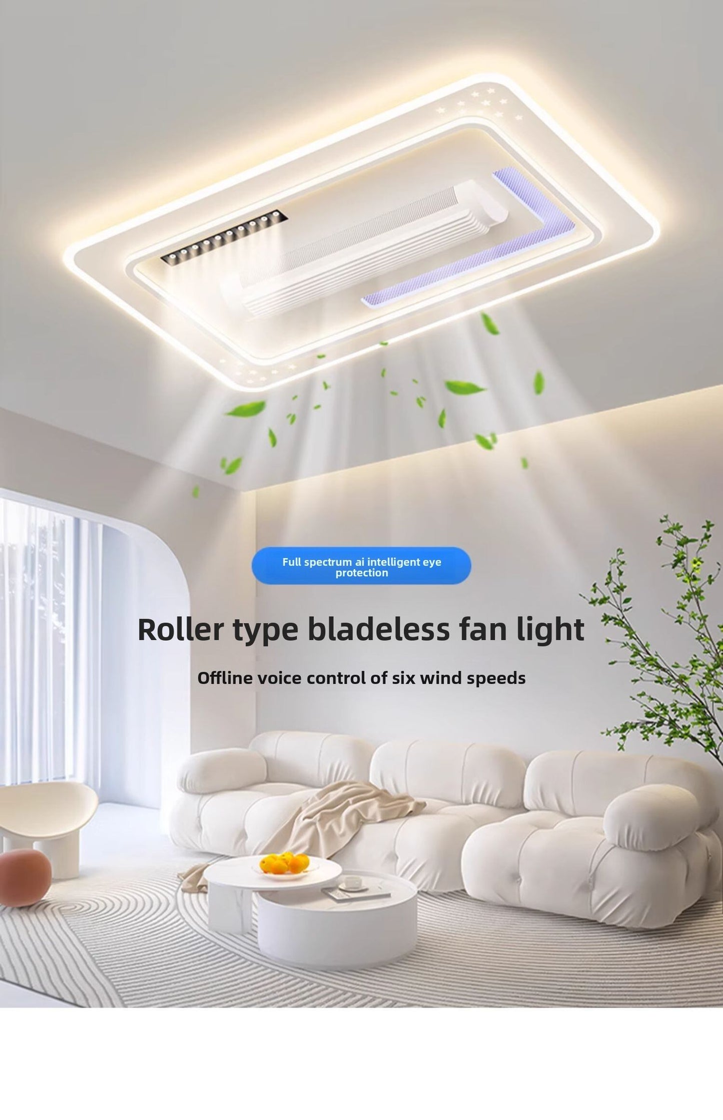Smile | Bladeless Integrated Smart Fan Light Ceiling Mounted